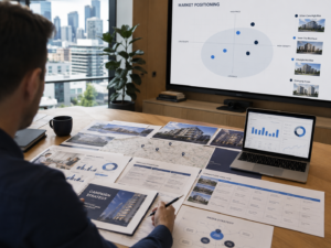 Market and competitor research informing property development campaign strategy